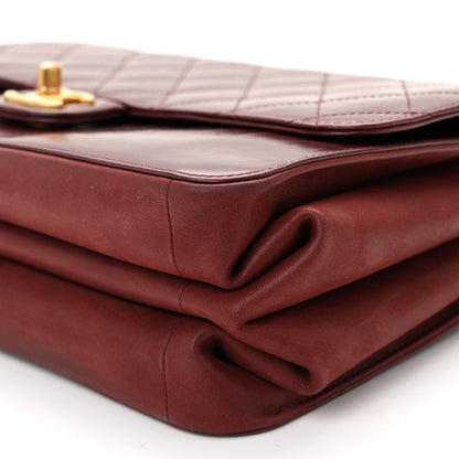 Chanel Calfskin Quilted Straight Lined Flap Burgundy 10 of 11