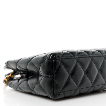 Chanel Shiny Aged Calfskin Quilted Nano Kelly Shopper Black 9 of 11