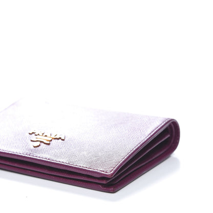 Prada Saffiano Metal Bi-Fold Wallet Purple 8 of 9