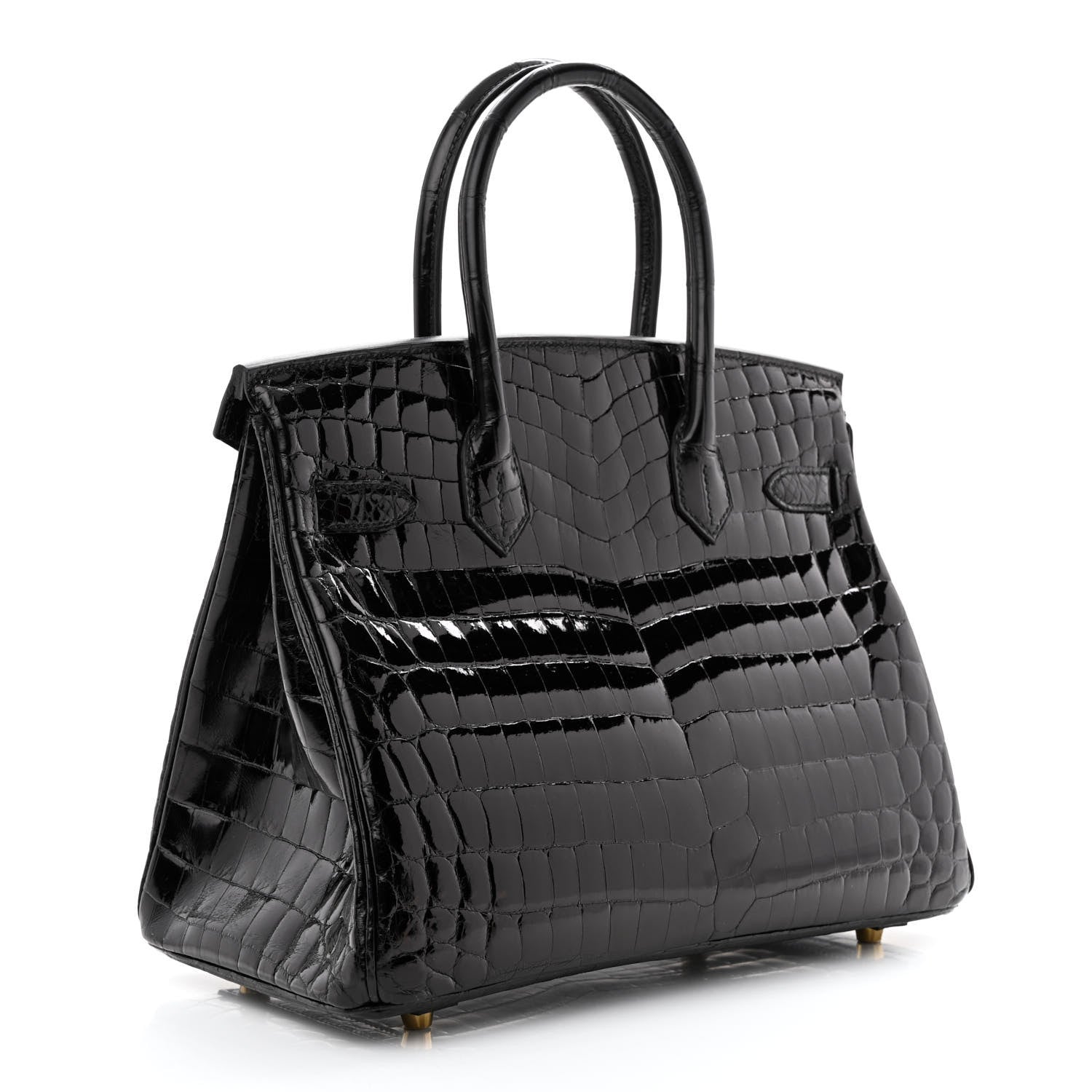 Hermes Shiny Niloticus Crocodile Birkin 30 Black 3 of 11
