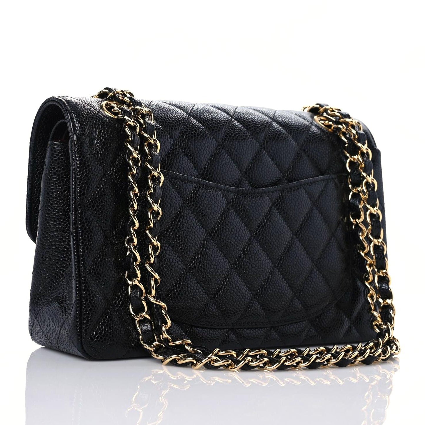 Caviar Quilted Small Double Flap Black