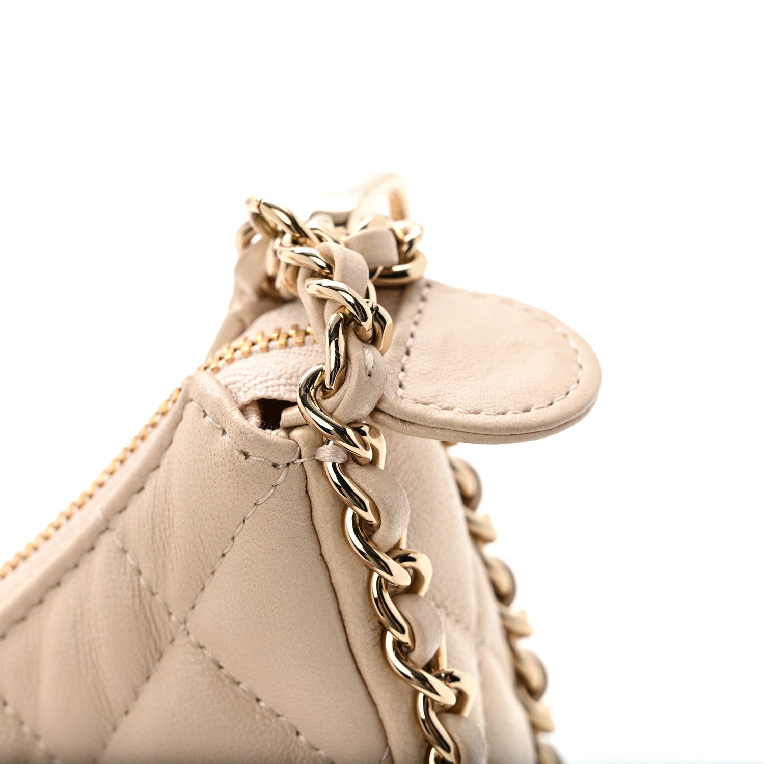 Chanel Lambskin Quilted Small Hobo Bag Light Beige 11 of 13