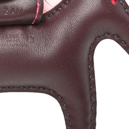 Hermes Milo Lambskin Matte Alligator Touch Grigri Rodeo Horse Bag Charm PM Rouge Sellier Framboise Rose Sakura 3 of 5