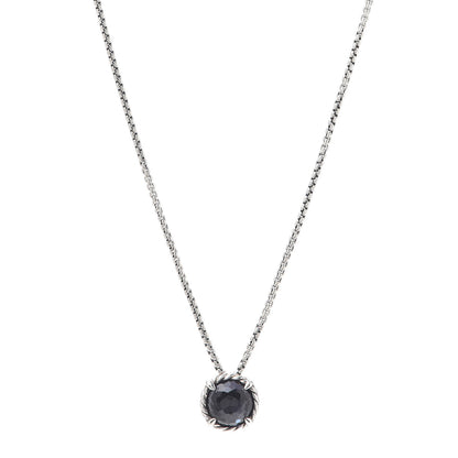 David Yurman Sterling Silver Black Orchid 8mm Petite Chatelaine Pendant Necklace 1 of 5