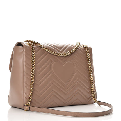 Gucci Calfskin Matelasse Heart Large GG Marmont Shoulder Bag Porcelain Rose 4 of 8