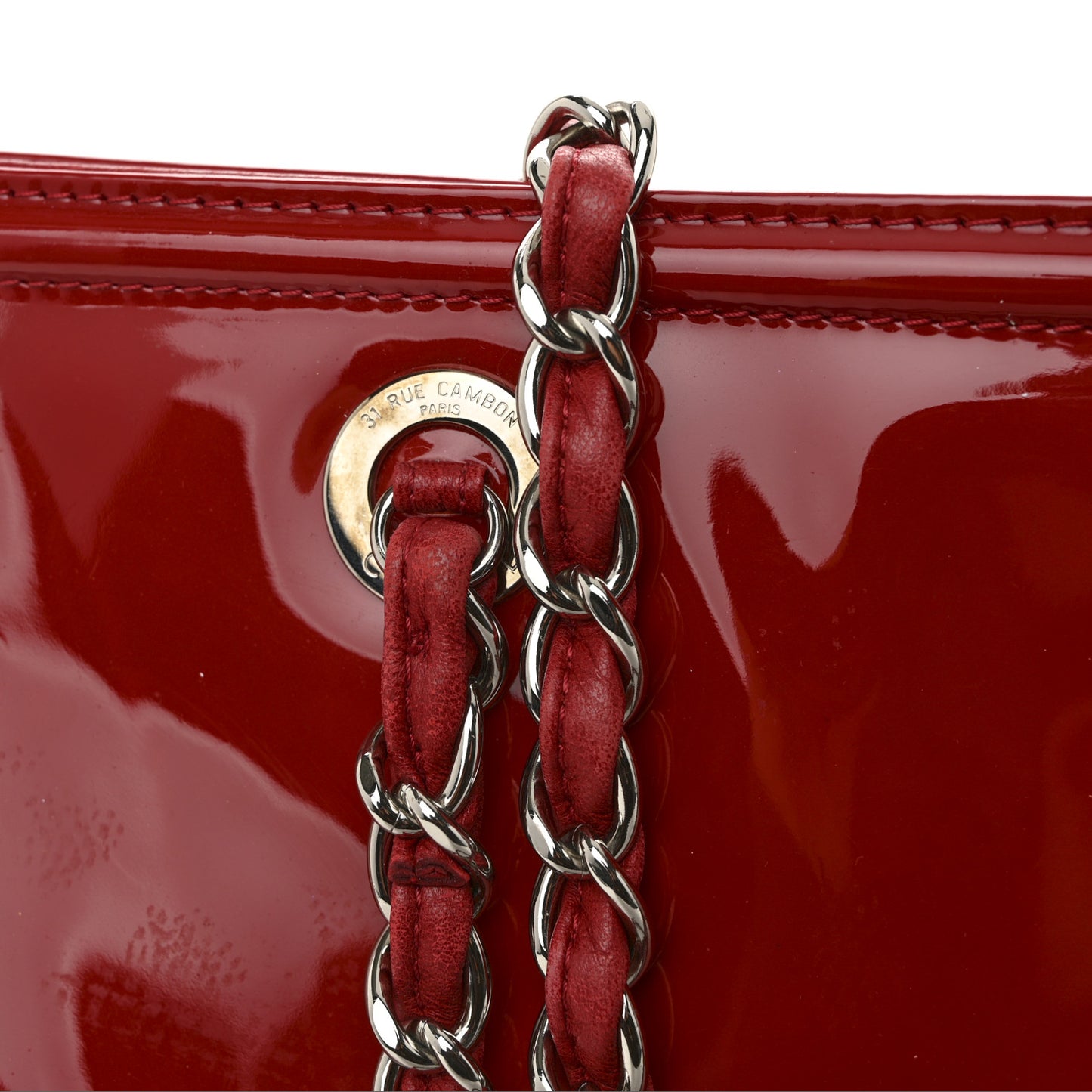 Vinyl Lipstick Ligne Tote Red