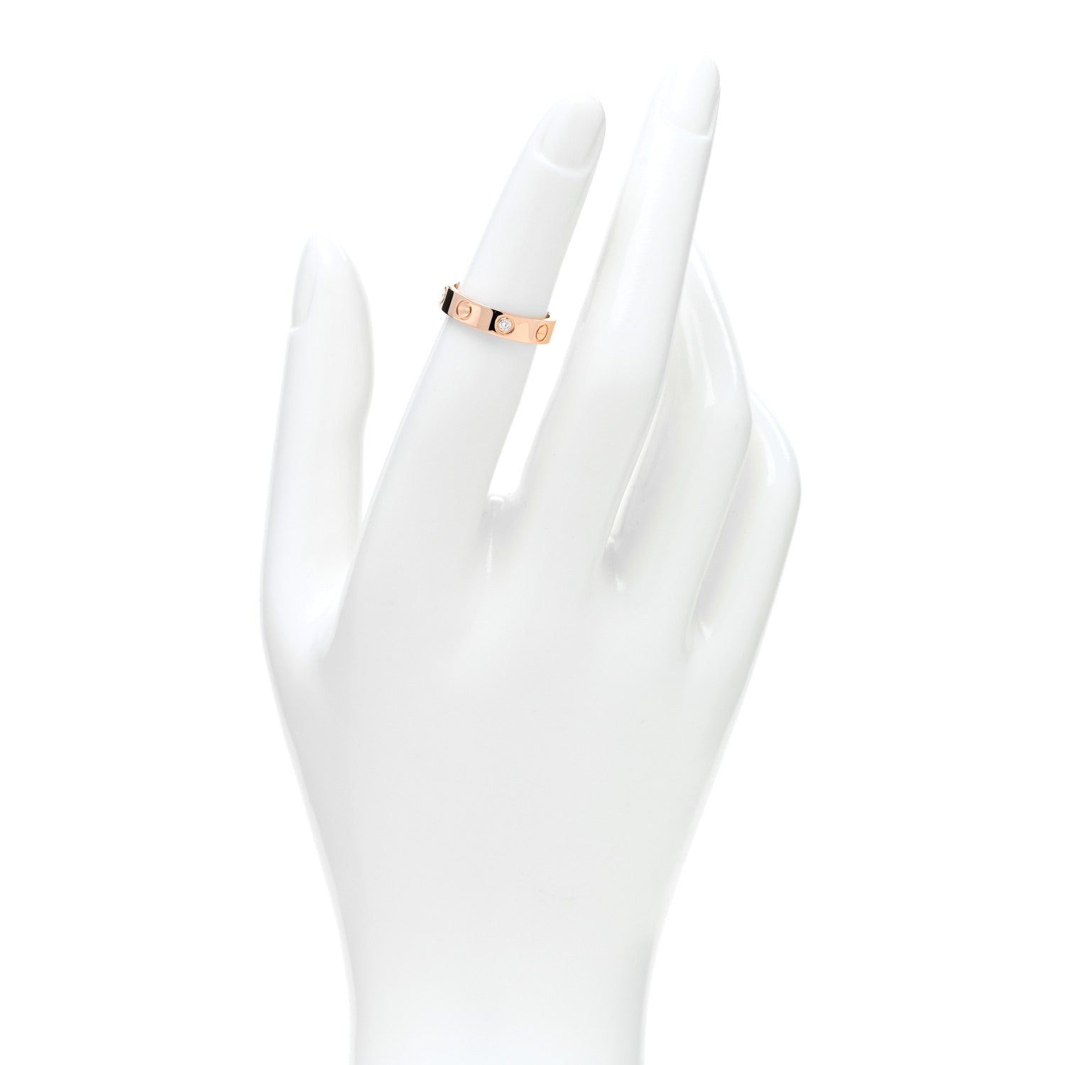 Cartier 18K Pink Gold Diamond 4mm LOVE Wedding Band Ring 48 4.5 2 of 4