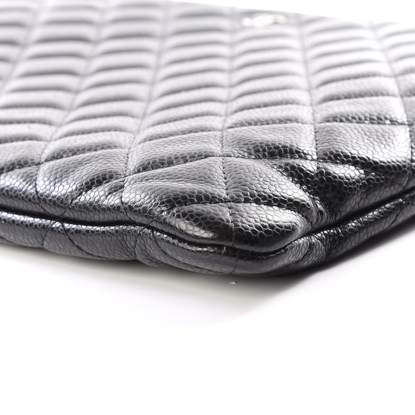 Caviar Quilted Large Cosmetic Case Black