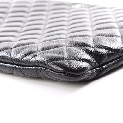 Chanel Caviar Quilted Large Cosmetic Case Black 6 of 10