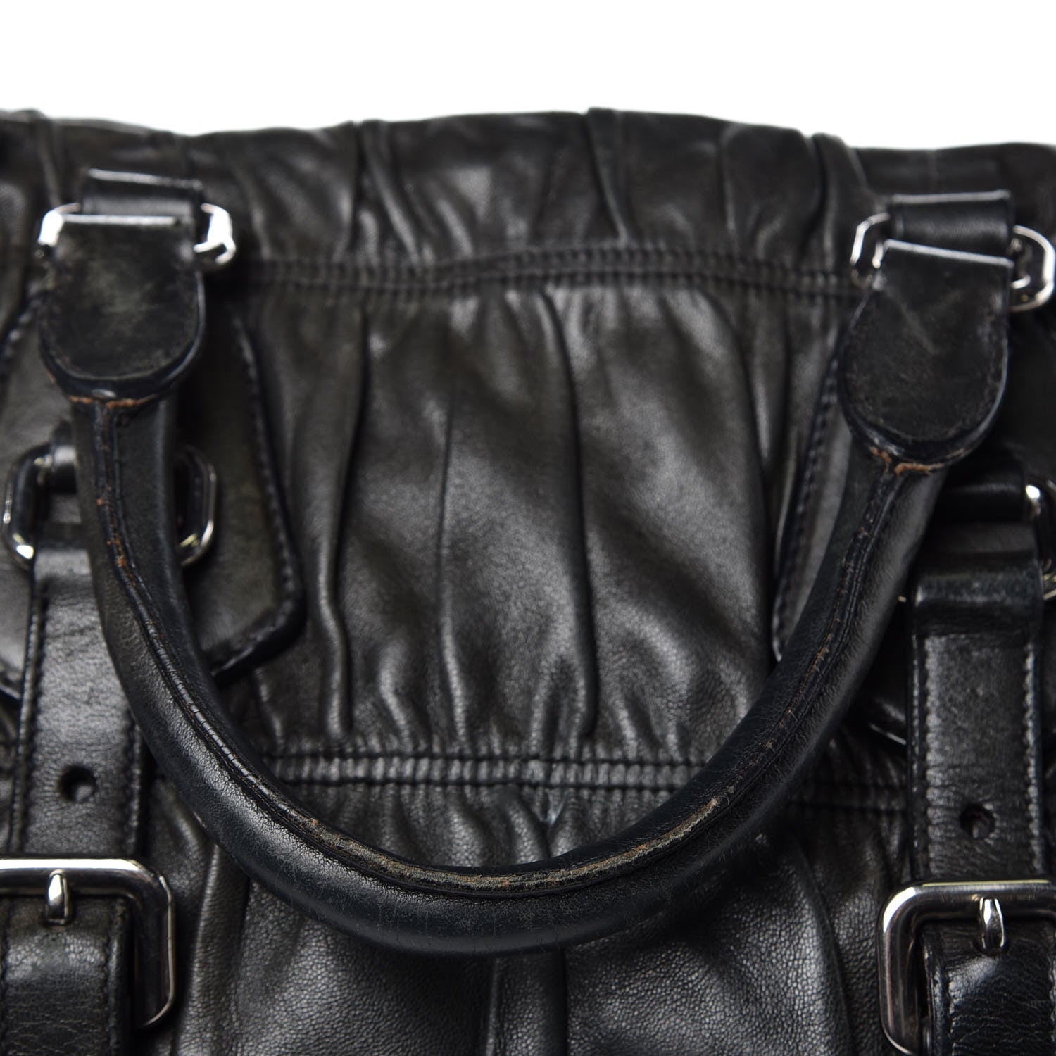 Prada Nappa Gaufre Shopping Satchel Black 21 of 39