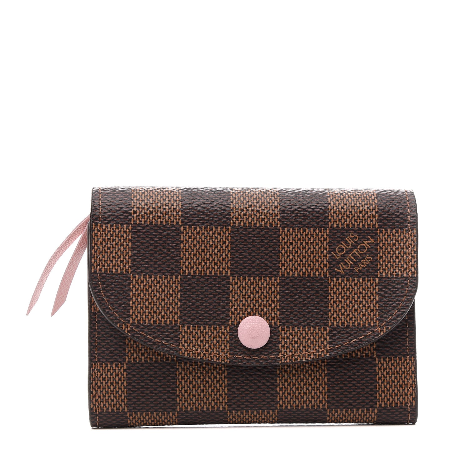 Damier Ebene Rosalie Coin Purse Rose Ballerine