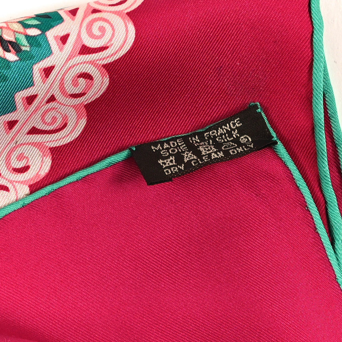 Silk Paperoles Scarf 90 Corail Fuchsia Vert