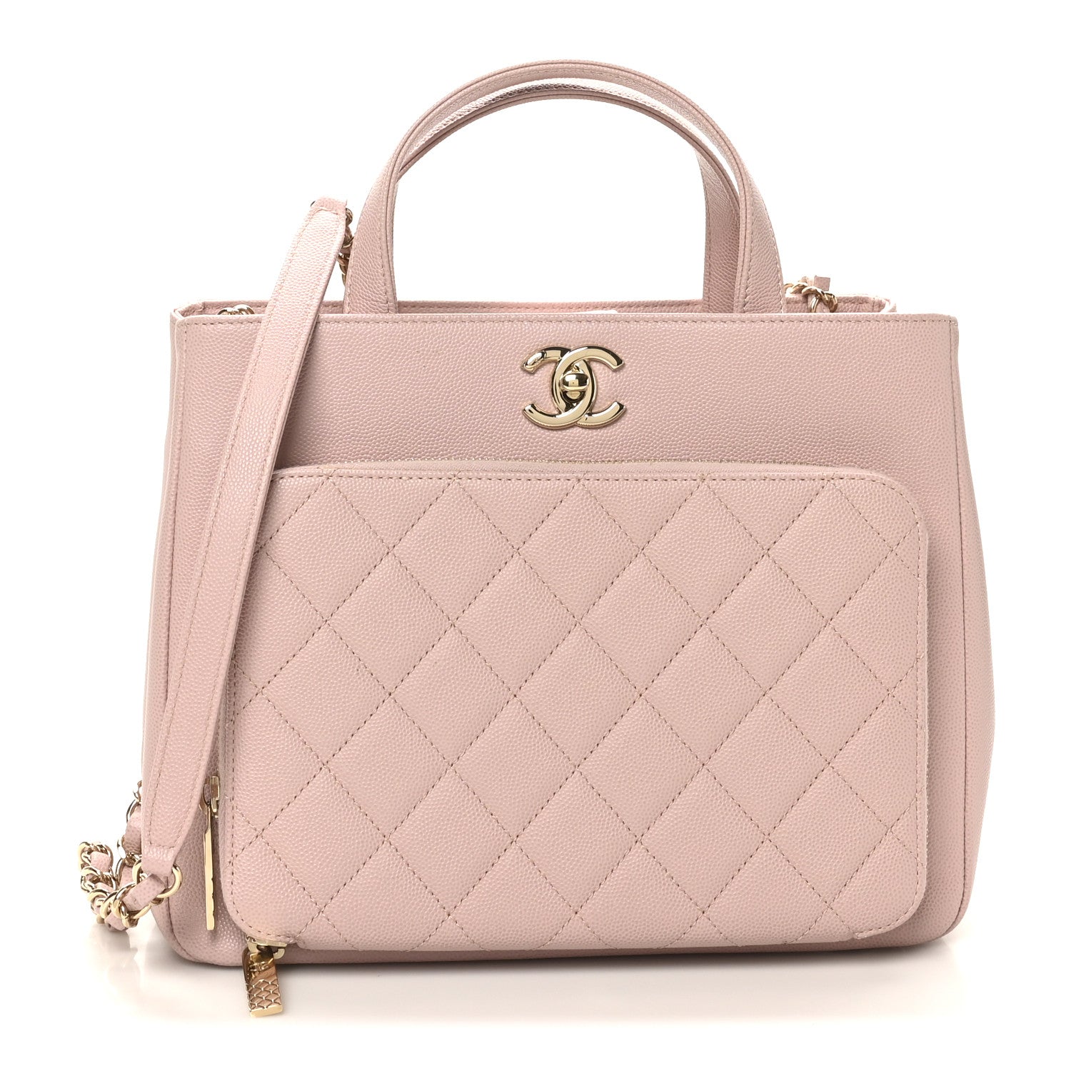Chanel Caviar Quilted Small Business Affinity Shopping Bag Light Pink 1 of 10