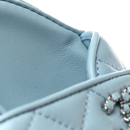Chanel Laminated Lambskin Quilted Velcro Dad Chain CC Slide Sandals 39.5 Light Blue 10 of 10