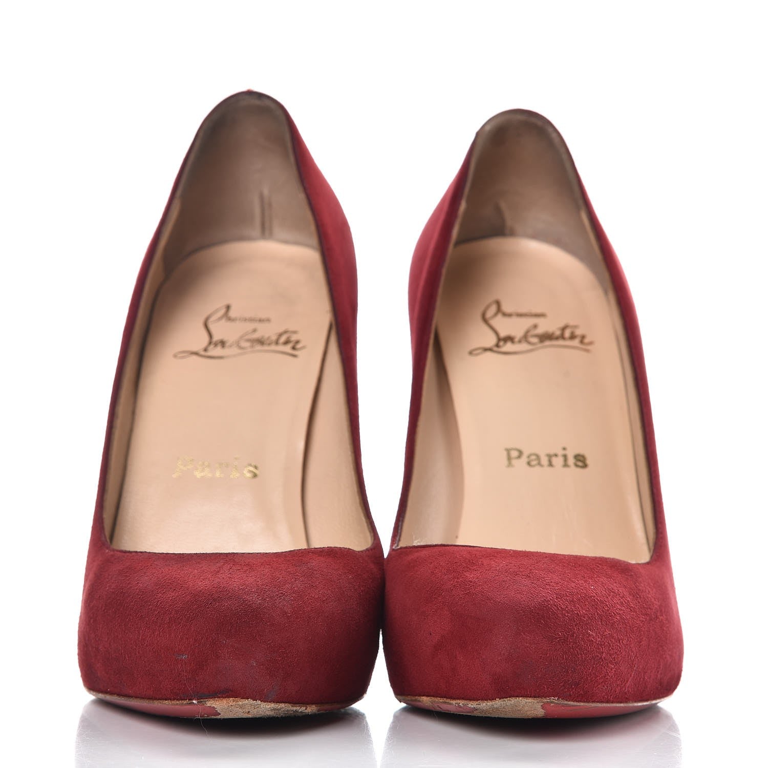 Christian Louboutin Suede Declic 120 Pumps 37 Dark Red 2 of 13
