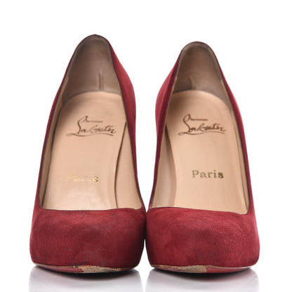 Christian Louboutin Suede Declic 120 Pumps 37 Dark Red 2 of 13