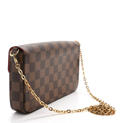 Louis Vuitton Damier Ebene Pochette Felicie Chain Wallet 4 of 14