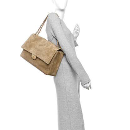 Chanel Suede Calfskin Souplissimo Maxi Flap Dark Beige 2 of 10