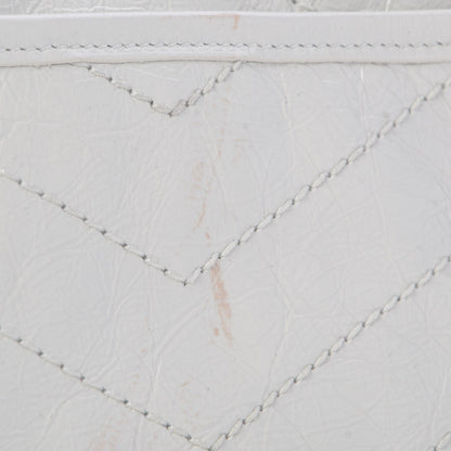 Saint Laurent Crinkled Calfskin Matelasse Monogram Medium Niki Chain Satchel Dirty White 11 of 11