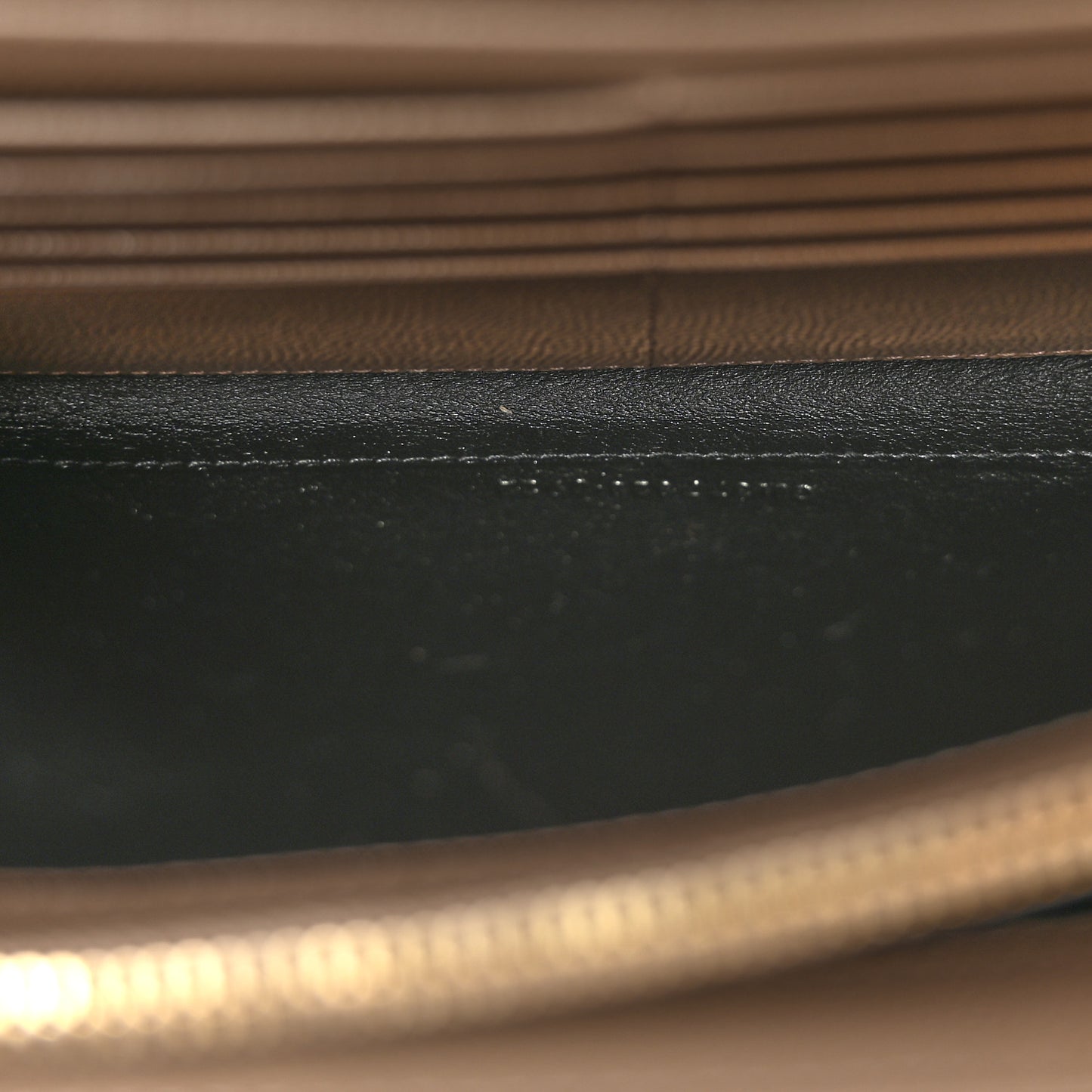 Grain De Poudre Matelasse Chevron Monogram Chain Wallet Dark Beige
