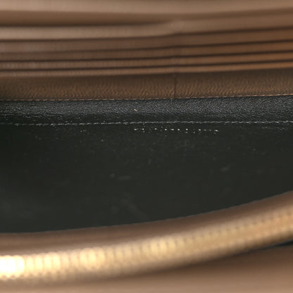 Saint Laurent Grain De Poudre Matelasse Chevron Monogram Chain Wallet Dark Beige 5 of 12
