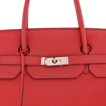 Hermes Taurillon Clemence Birkin 40 Rouge Venetian 7 of 15