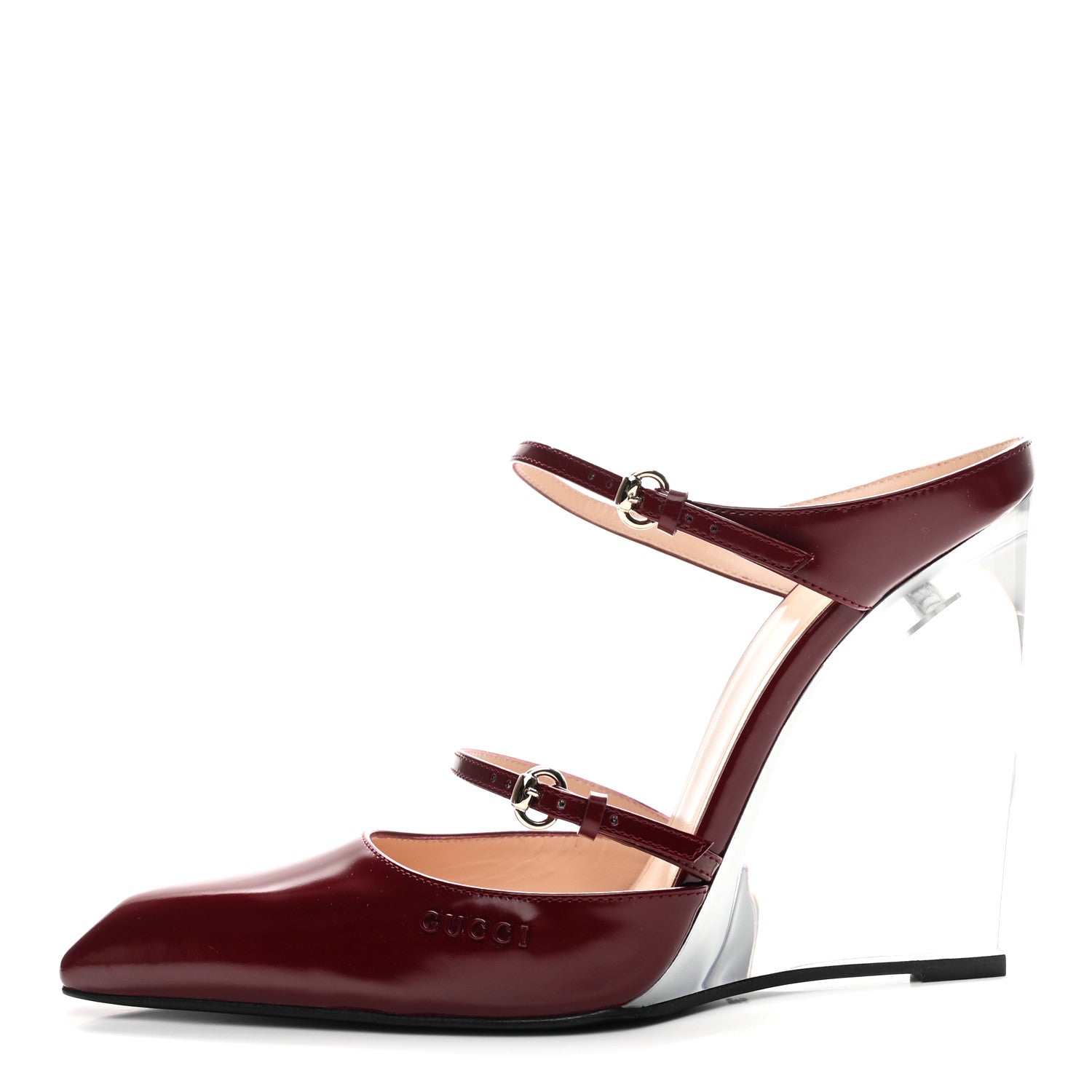Gucci Regent Calfskin Wedge Mules 39 Rosso Ancora 1 of 10