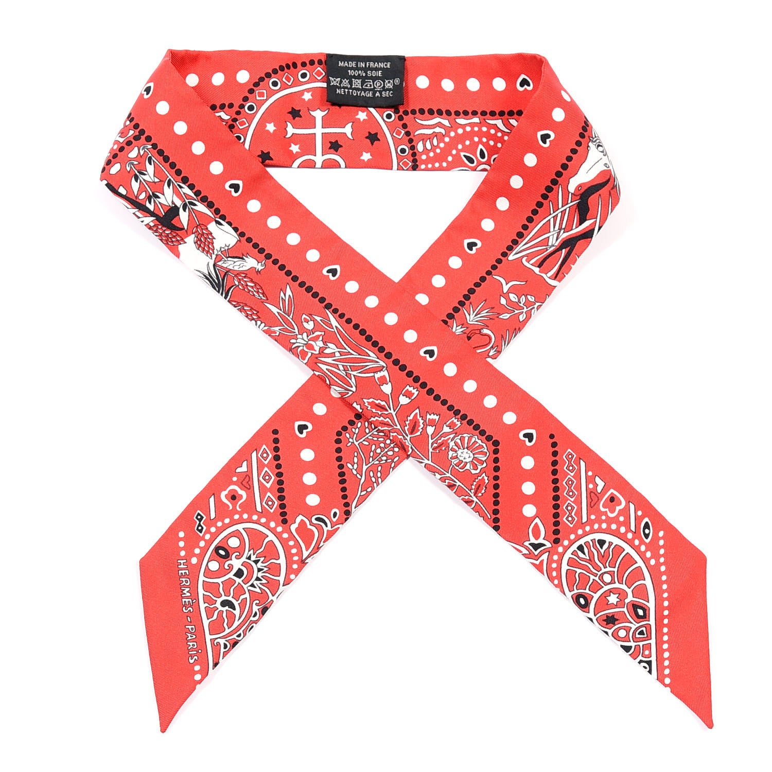 Hermes Silk Entre Ciel Et Mer Twilly Rouge White Black 1 of 4