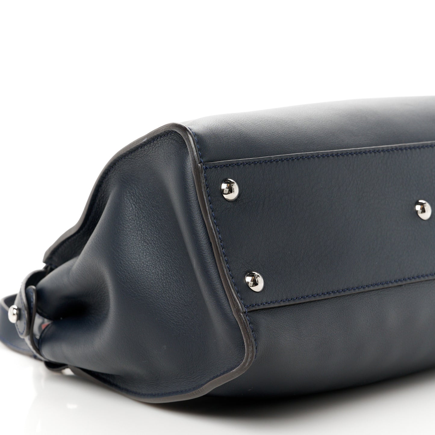 Vitello Seta Shiny Nappa Medium Peekaboo Iconic Satchel Blue Notte Ardesia