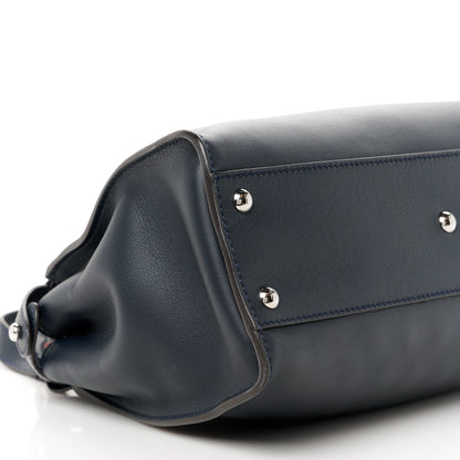 Fendi Vitello Seta Shiny Nappa Medium Peekaboo Iconic Satchel Blue Notte Ardesia 12 of 13