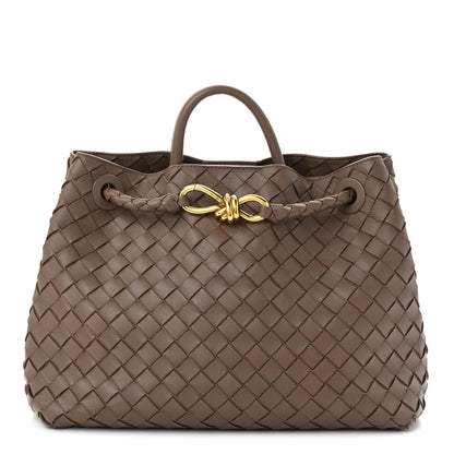 Bottega Veneta Nappa Intrecciato Medium Andiamo Shoulder Bag Taupe Grey 1 of 10