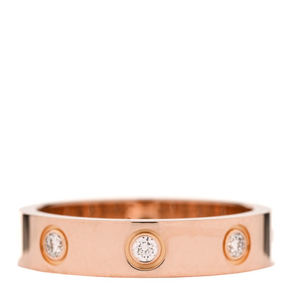 Cartier 18K Pink Gold 8 Diamond 4mm LOVE Wedding Band Ring 49 5 1 of 4