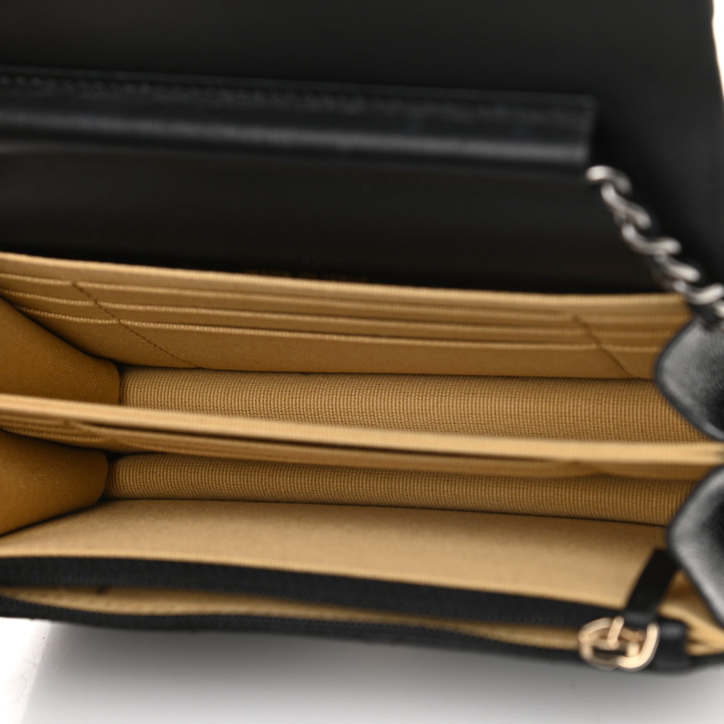 Lambskin Quilted Coco Clips Mini Wallet On Chain WOC Black