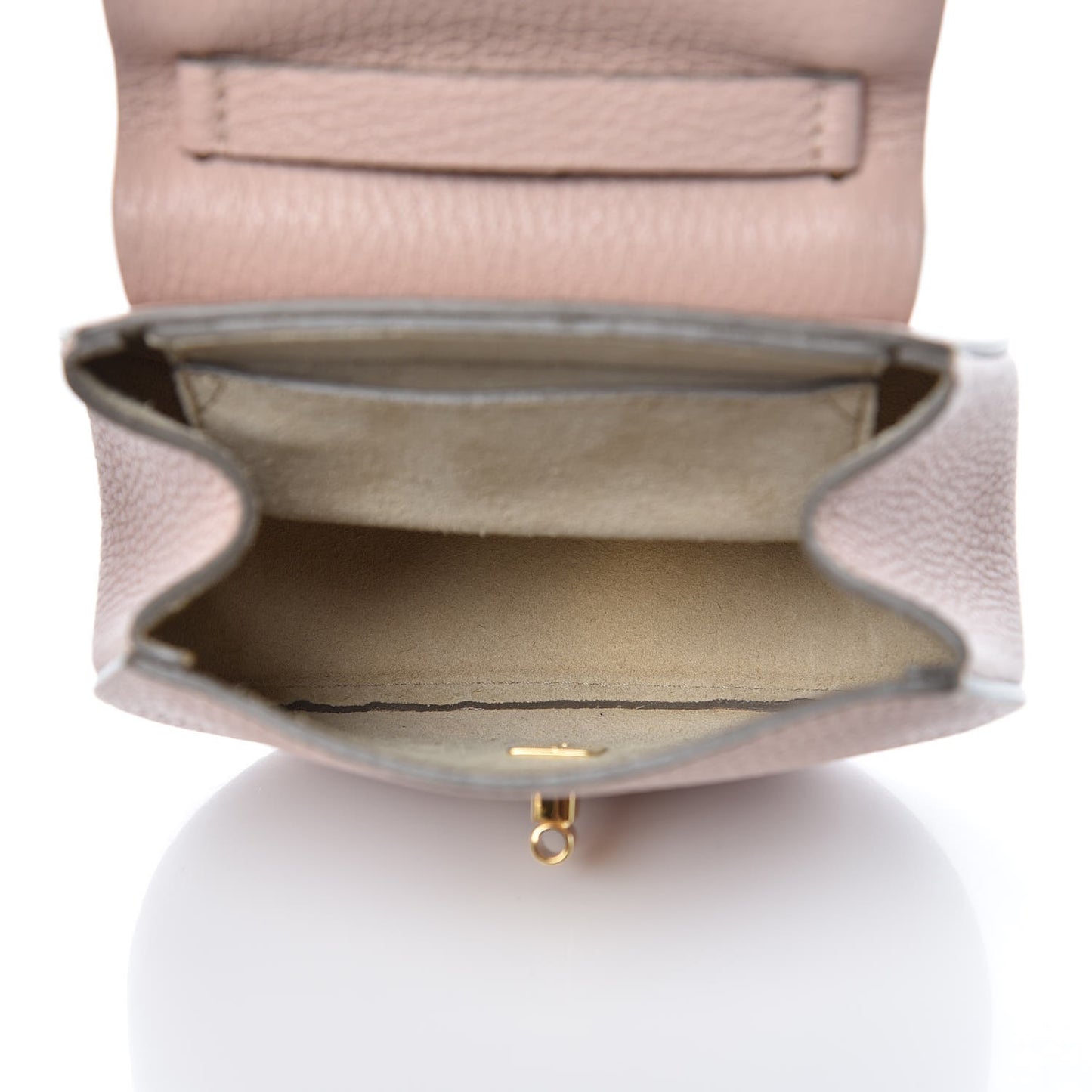 Grained Lambskin Nano Drew Shoulder Bag Cement Pink