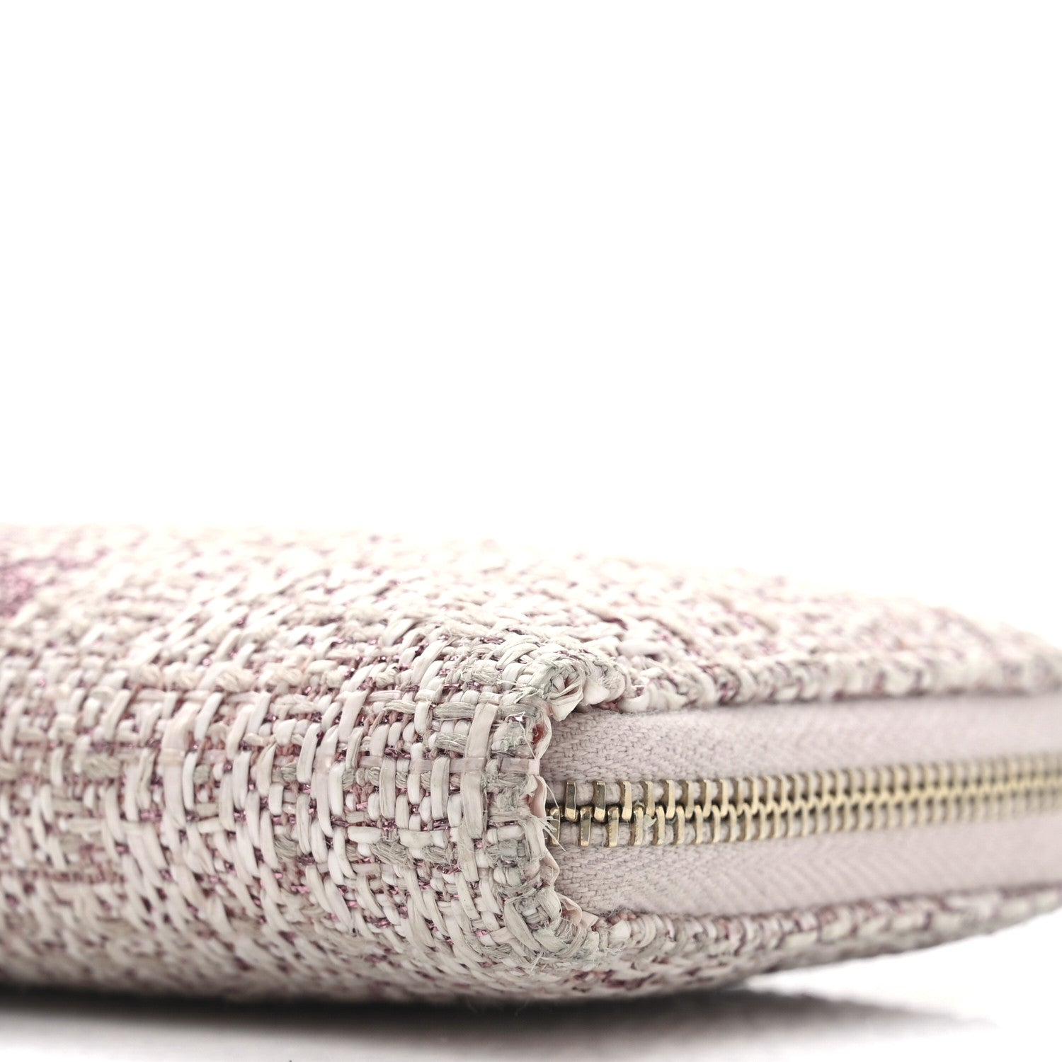 Chanel Lurex Canvas Deauville Medium Zip Around Wallet Pink 11 of 11