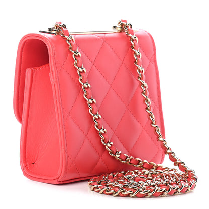 Chanel Lambskin Quilted Mini Trendy CC Chain Wallet Red 3 of 9