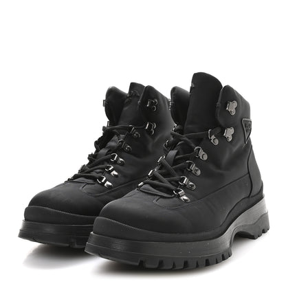 Prada Re-Nylon Gabardine Triangle Logo Brixxen Mens Hiking Boots 9.5 Black 4 of 9