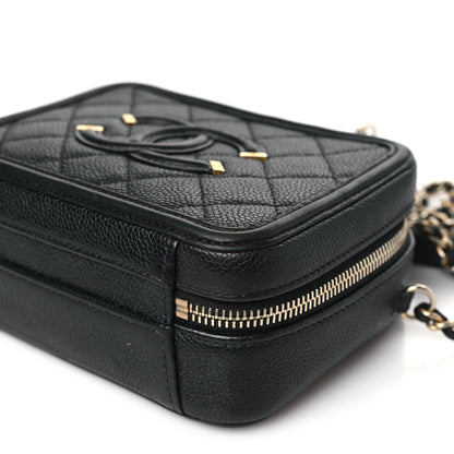 Chanel Caviar Quilted Small CC Filigree Vanity Case Black 9 of 12
