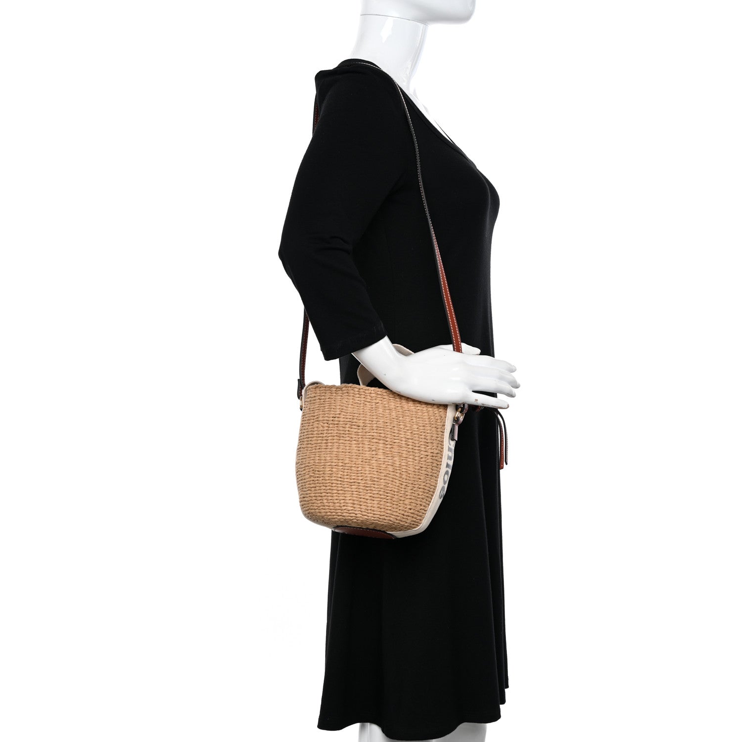 Chloe Raffia Calfskin Small Woody Basket Bag Brown 2 of 9