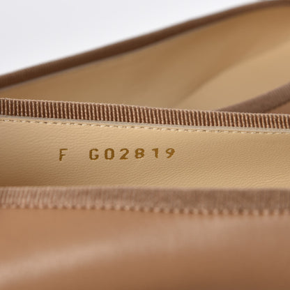 Chanel Lambskin Patent Cap Toe CC Ballerina Flats 35.5 Light Beige 5 of 8