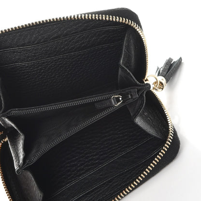 Gucci Pebbled Calfskin Soho Compact Disco Zip Around Wallet Black 5 of 8