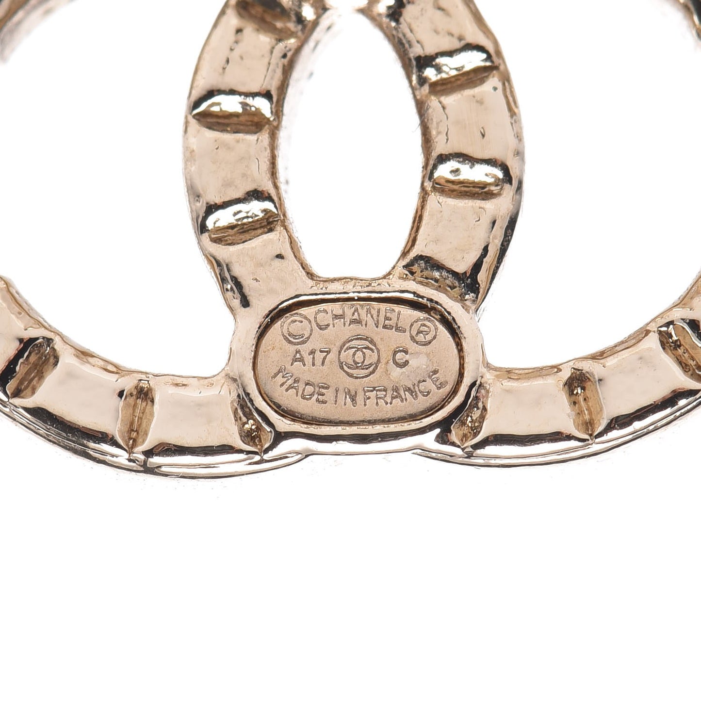 Studded CC Earrings Gold