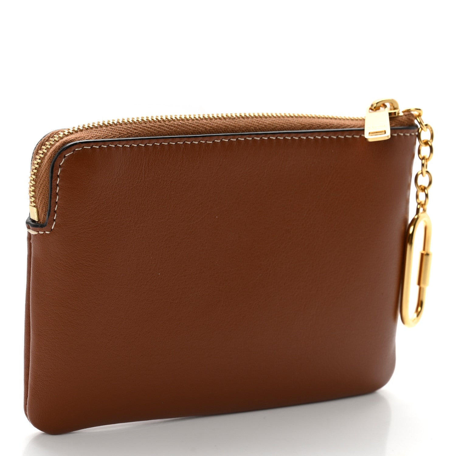 Celine Smooth Calfskin Cuir Triomphe Coin and Card Pouch With Hook Tan 3 of 7