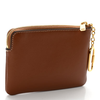 Celine Smooth Calfskin Cuir Triomphe Coin and Card Pouch With Hook Tan 3 of 7