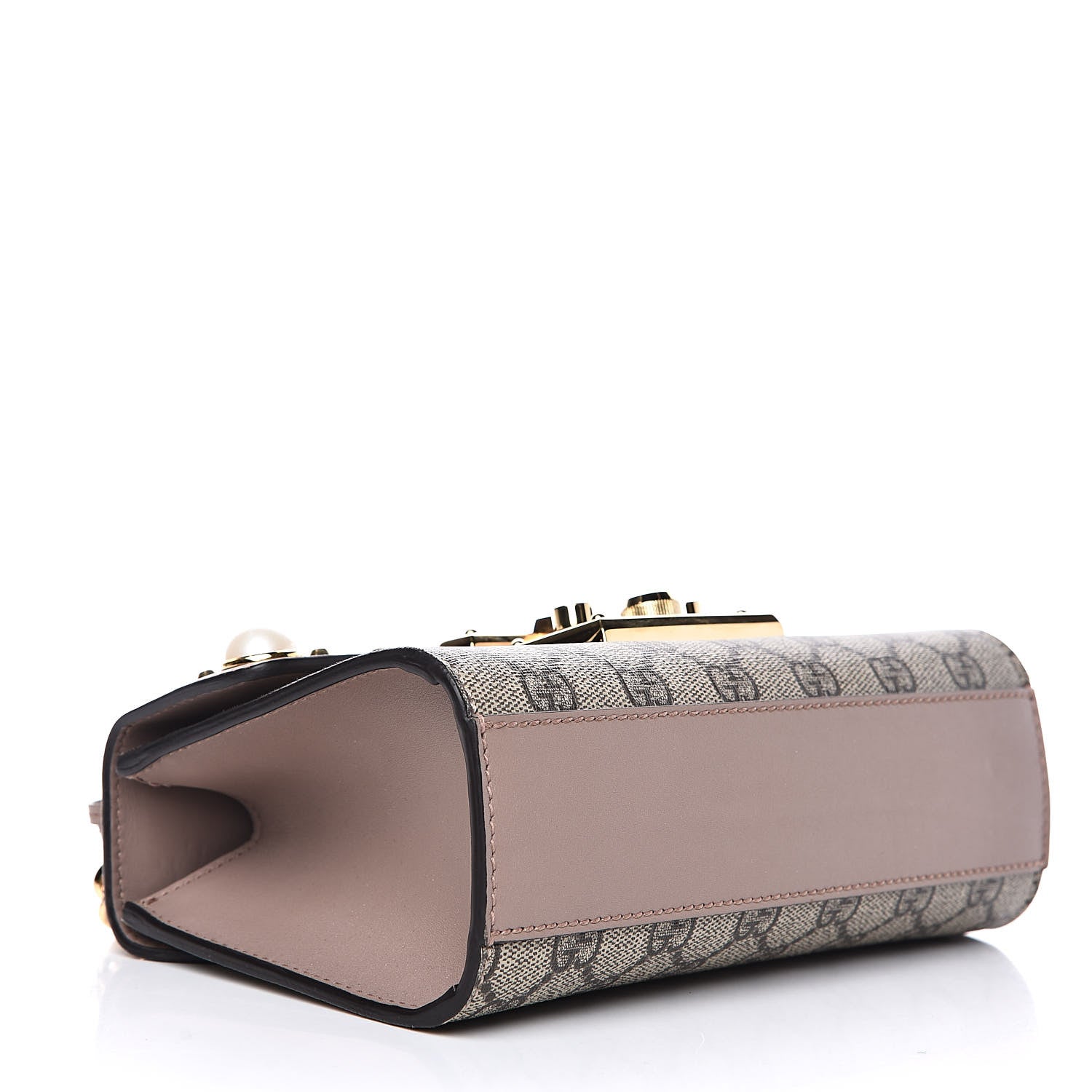 Gucci GG Supreme Monogram Studded Small Padlock Shoulder Bag Porcelain Rose 4 of 12