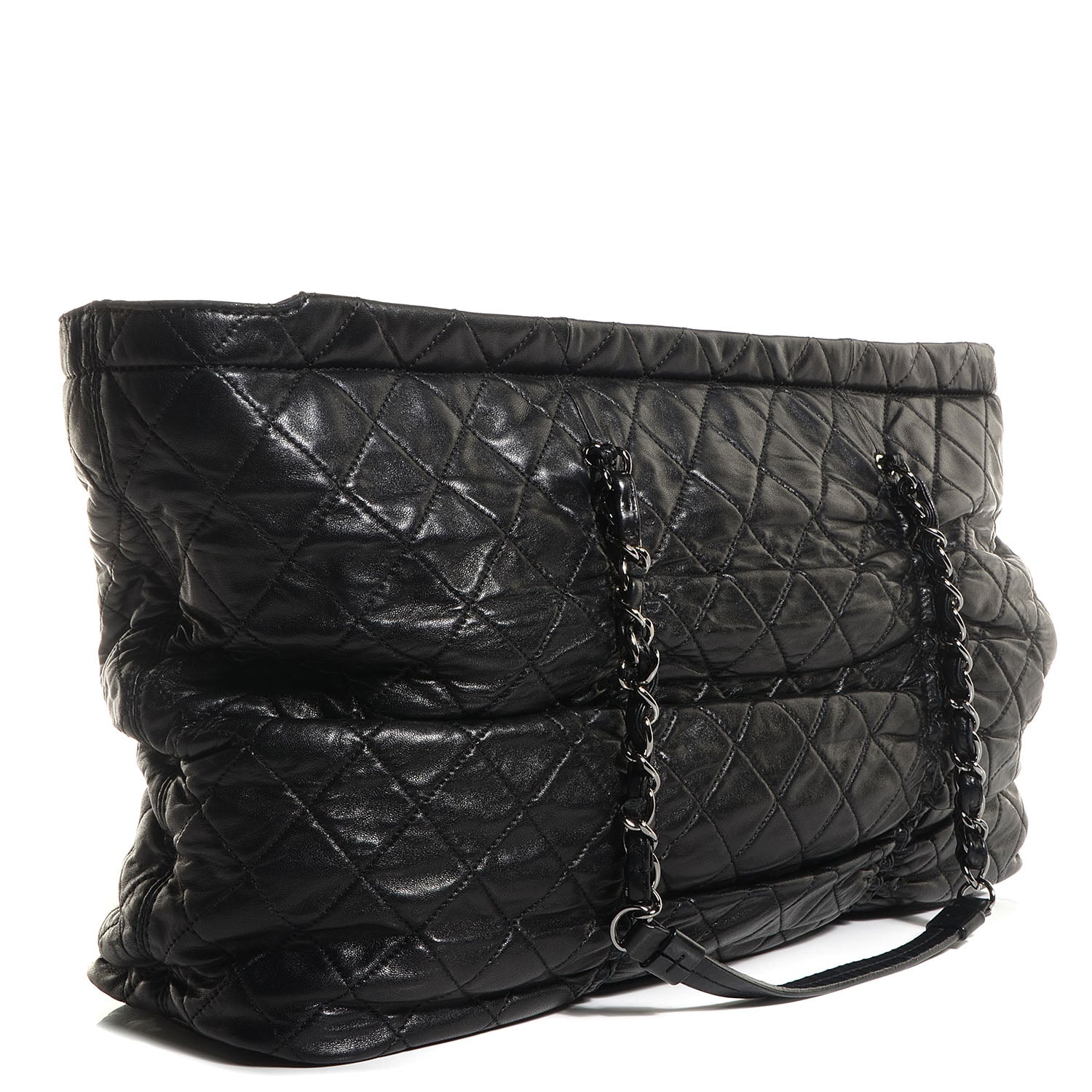 Chanel Lambskin Quilted East West Sharpei Tote Black 3 of 8
