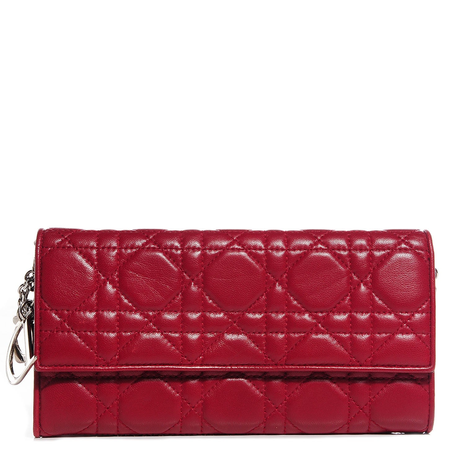 Christian Dior Lambskin Cannage Rendezvous Chain Wallet 1 of 7