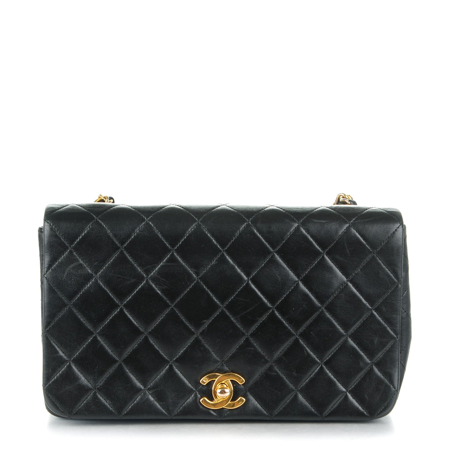 Chanel Lambskin Quilted Small Single Flap Black 1 of 10