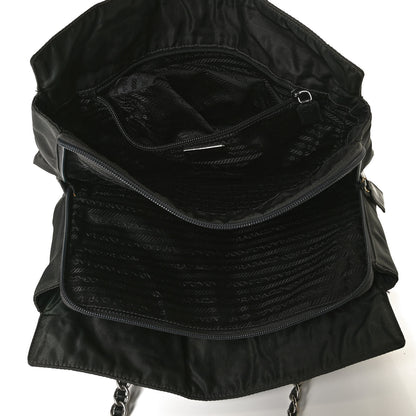 Prada Tessuto Nylon Chain Shoulder Bag Black 4 of 9