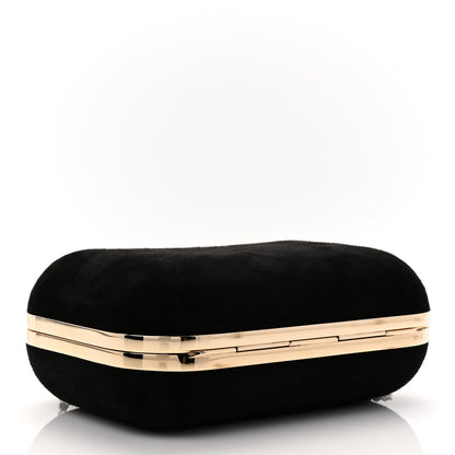 Jimmy Choo Suede Crystal Snake Cloud Clutch Black 4 of 9